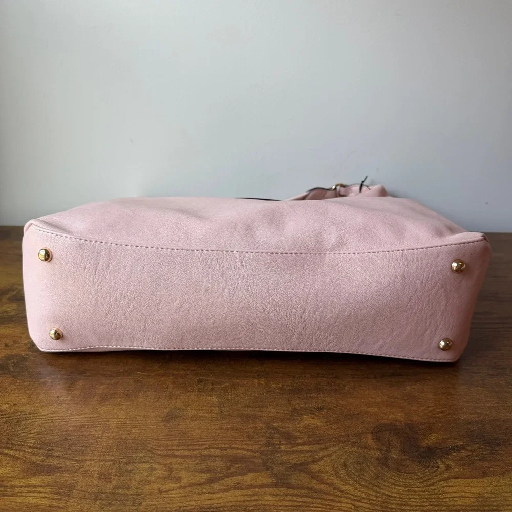 New Juicy Couture Royal Crest Large Light Pink Hobo Shoulder Handbag Y2K Charms